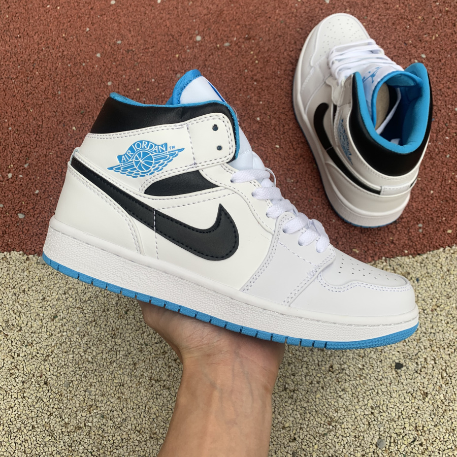 Air Jordan 1 Mid Laser Blue 554724 141 9 - www.kickbulk.co